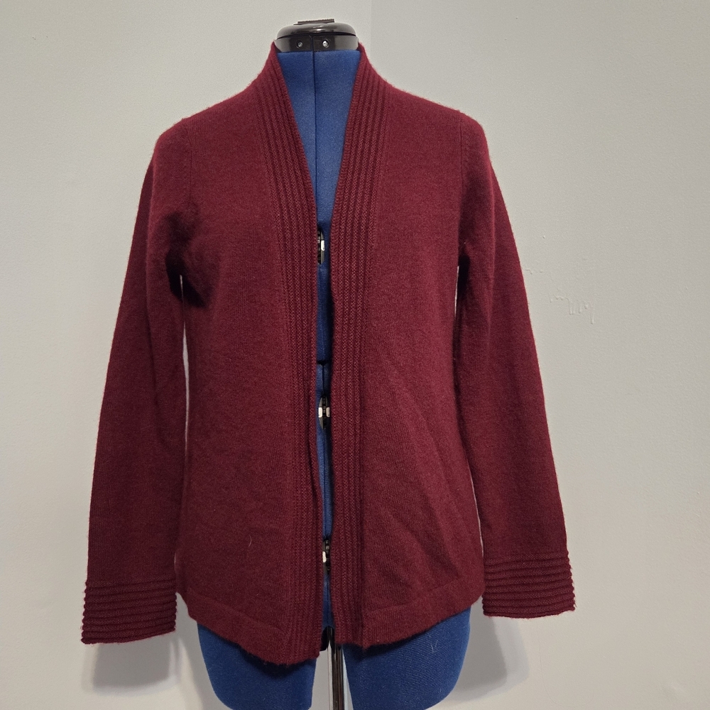 Burgundy Cashmere Cardigan Size S